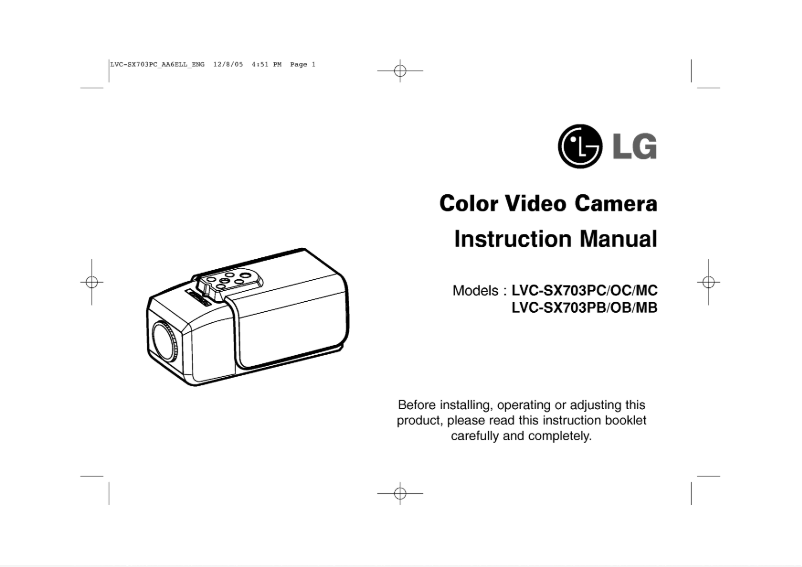 Page 1 de la notice Manuel utilisateur LG LVC-SX703MC