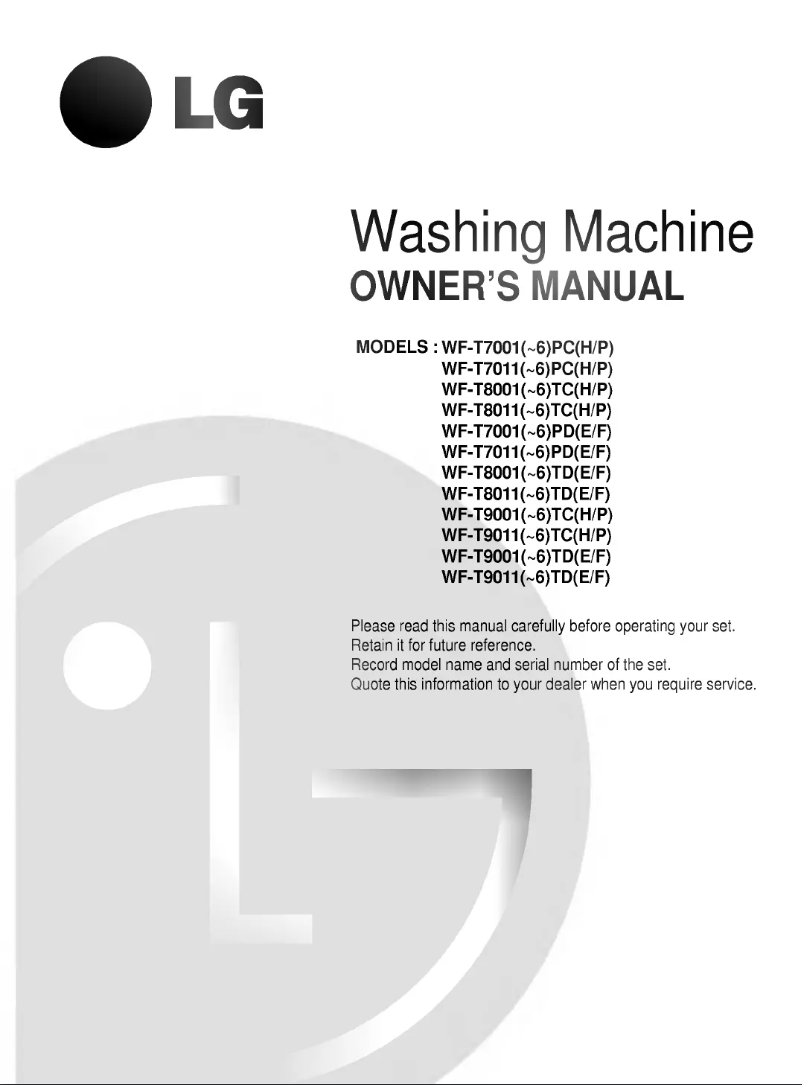 Page n°1 - Manuel utilisateur LG WF-T8011TH