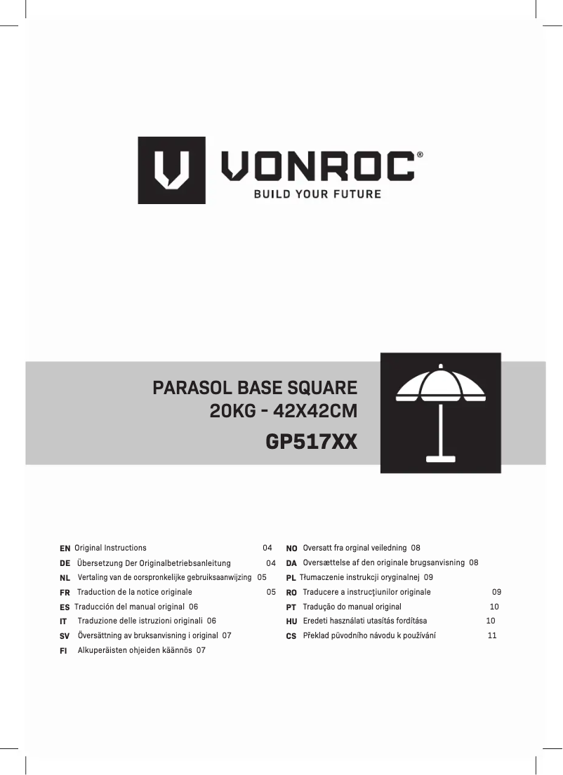 Image de la première page du manuel de l'appareil GP517XX