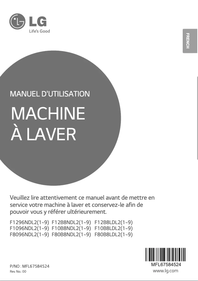 Page n°1 - Manuel utilisateur LG F10B8NDL2