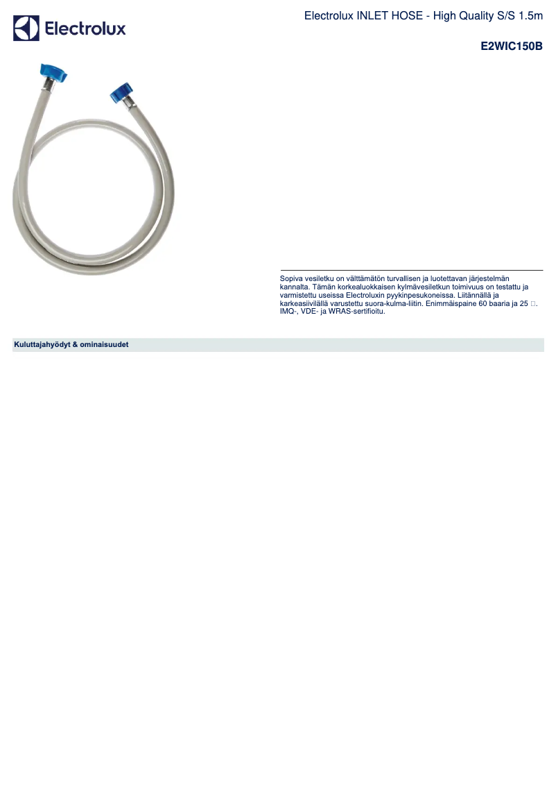 Page n°1 - Manuel utilisateur AEG E2WIC150B