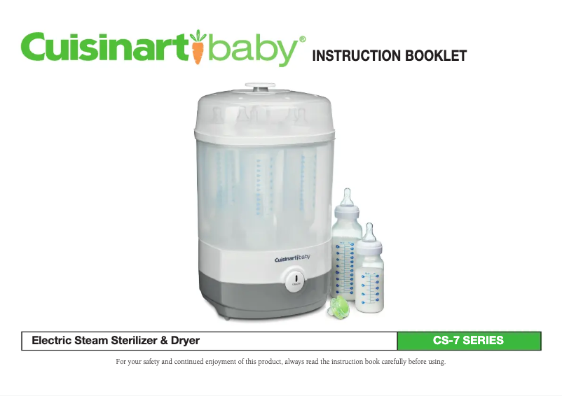 Page 1 de la notice Manuel utilisateur Cuisinart Baby CS-7