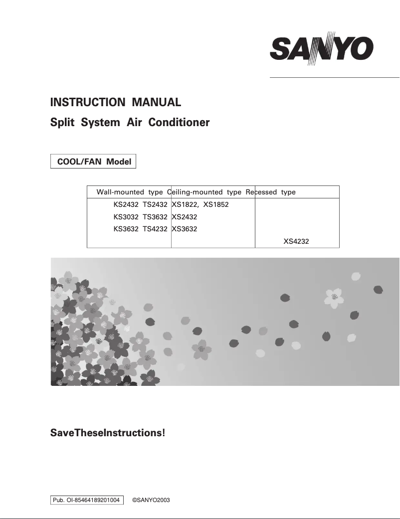 Page 1 de la notice Manuel utilisateur Sanyo XS1822