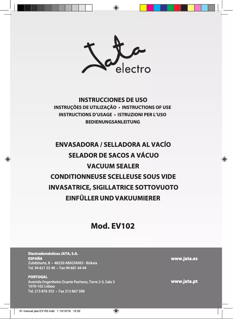 Page n°1 - Manuel utilisateur Jata EV102