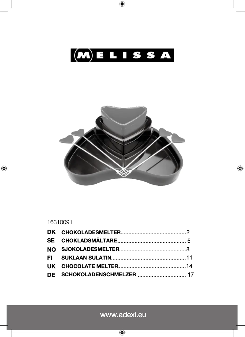 Page 1 de la notice Manuel utilisateur Melissa 16310091
