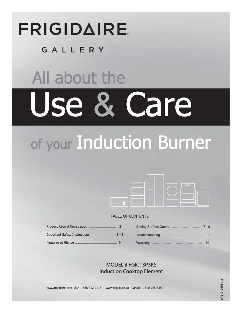 Image de la première page du manuel de l'appareil FGIC13P3KS