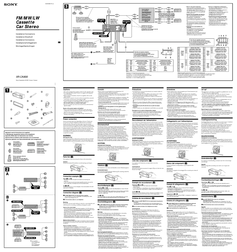 Página 1 del manual Guía de instalación Sony XR-CA800