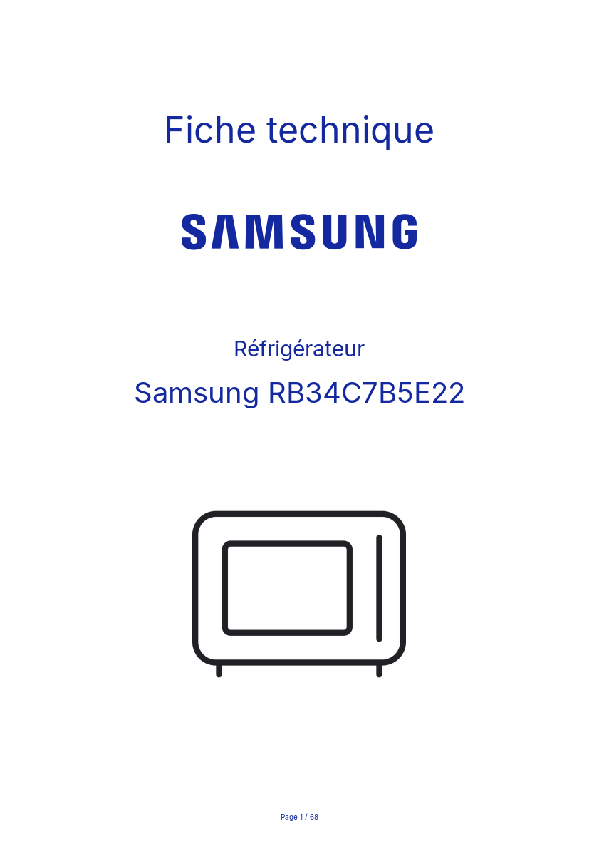 Image de la première page du manuel de l'appareil RB34C7B5E22