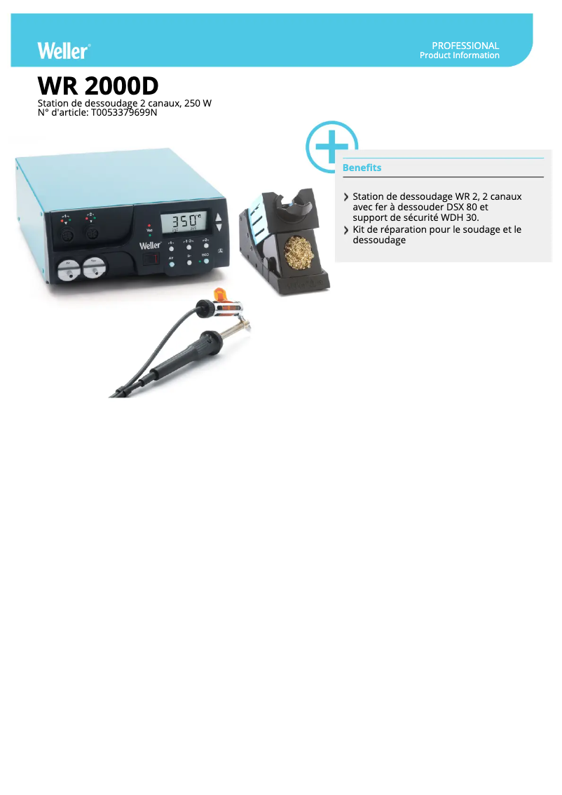 Page n°1 - Fiche technique Weller WR 2000D
