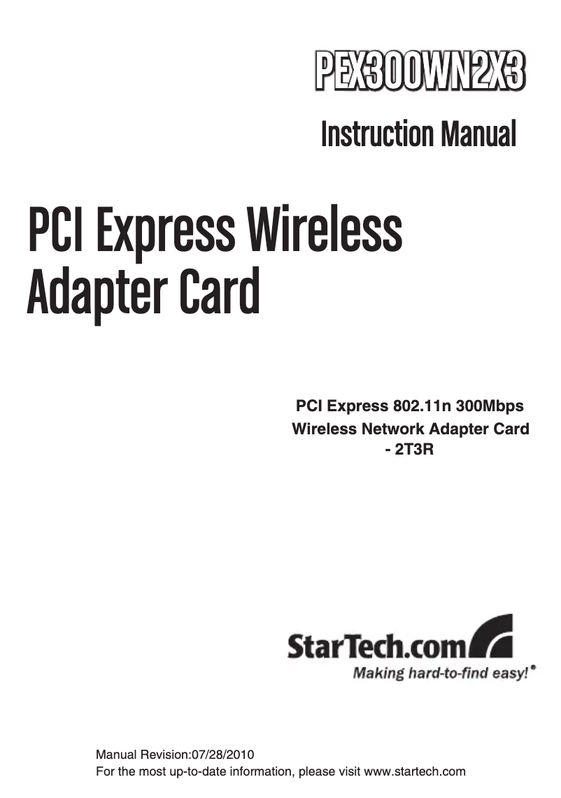 Image de la première page du manuel de l'appareil PEX300WN2X3