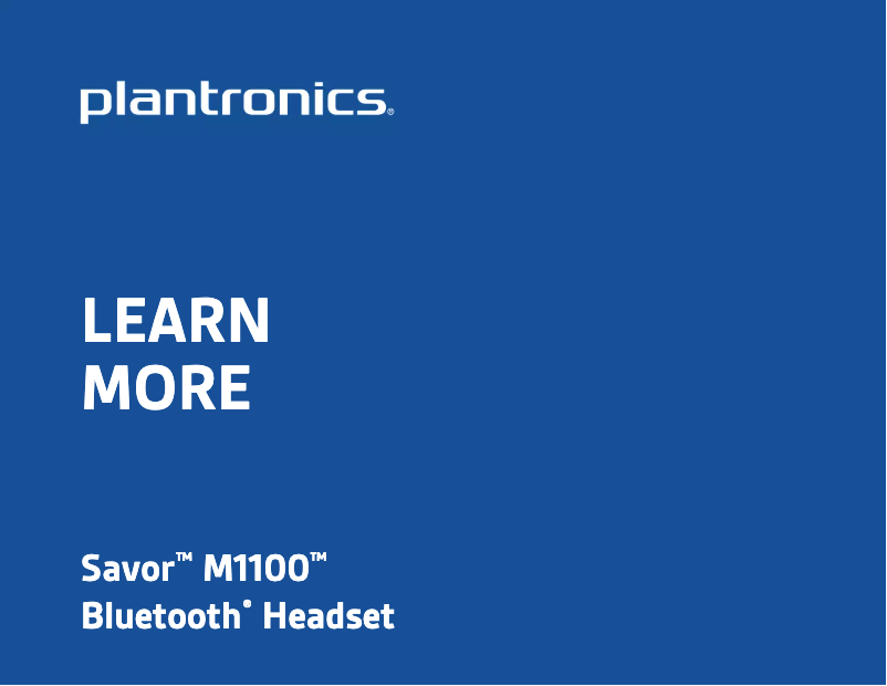 Página 1 del manual Manual de usuario Plantronics Savor M1100