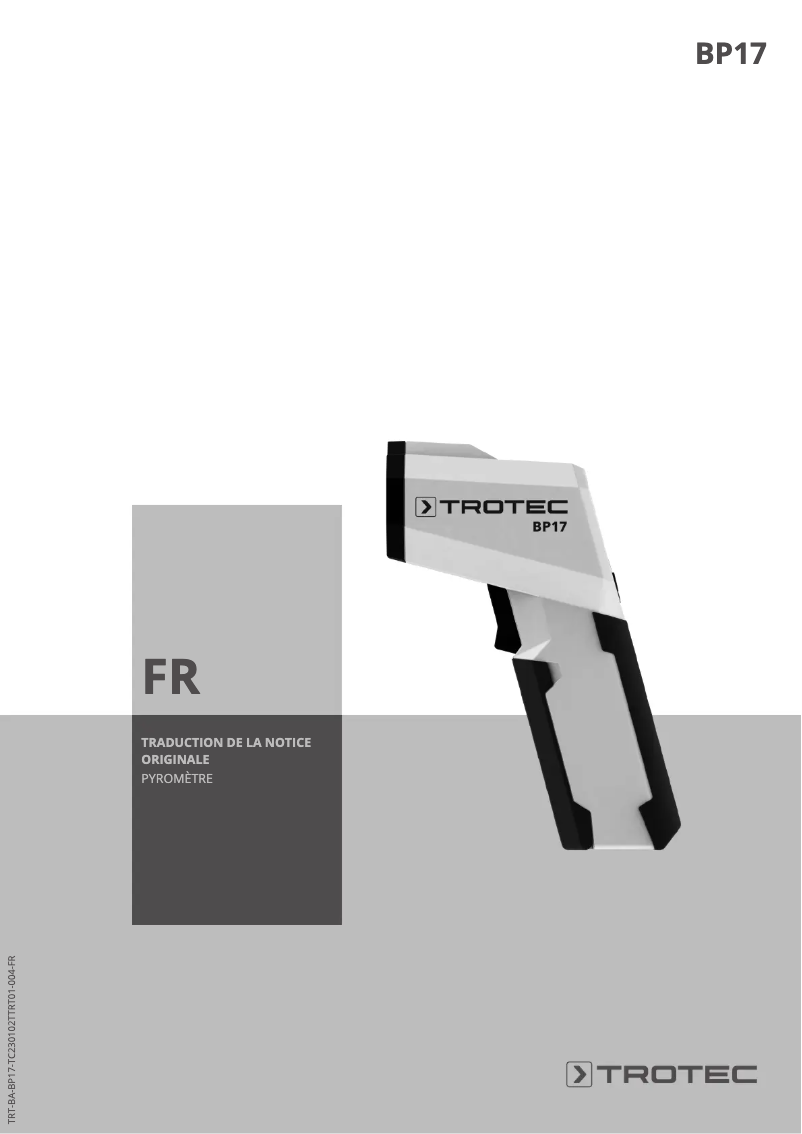 Image de la première page du manuel de l'appareil BP17