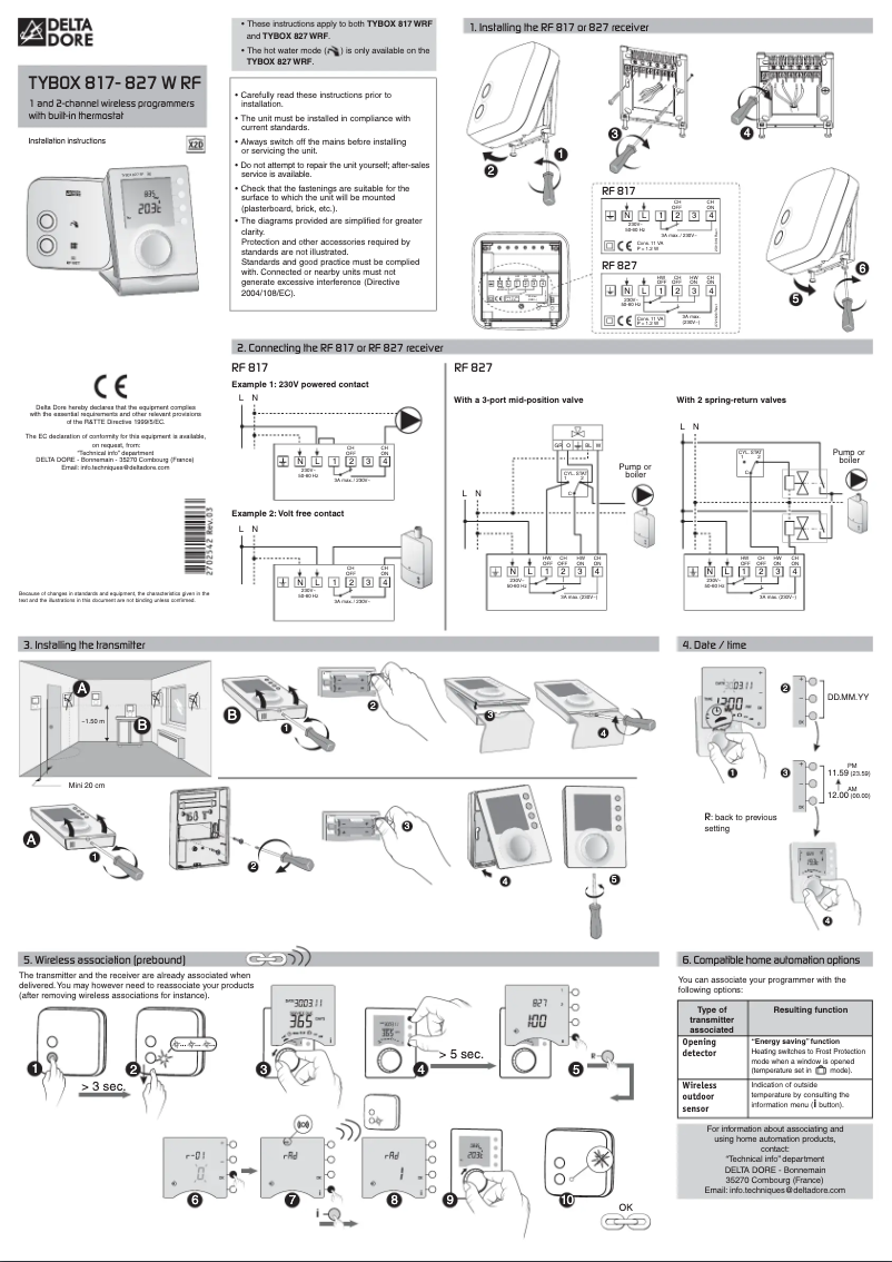 Image de la première page du manuel de l'appareil TYBOX 827 W RF