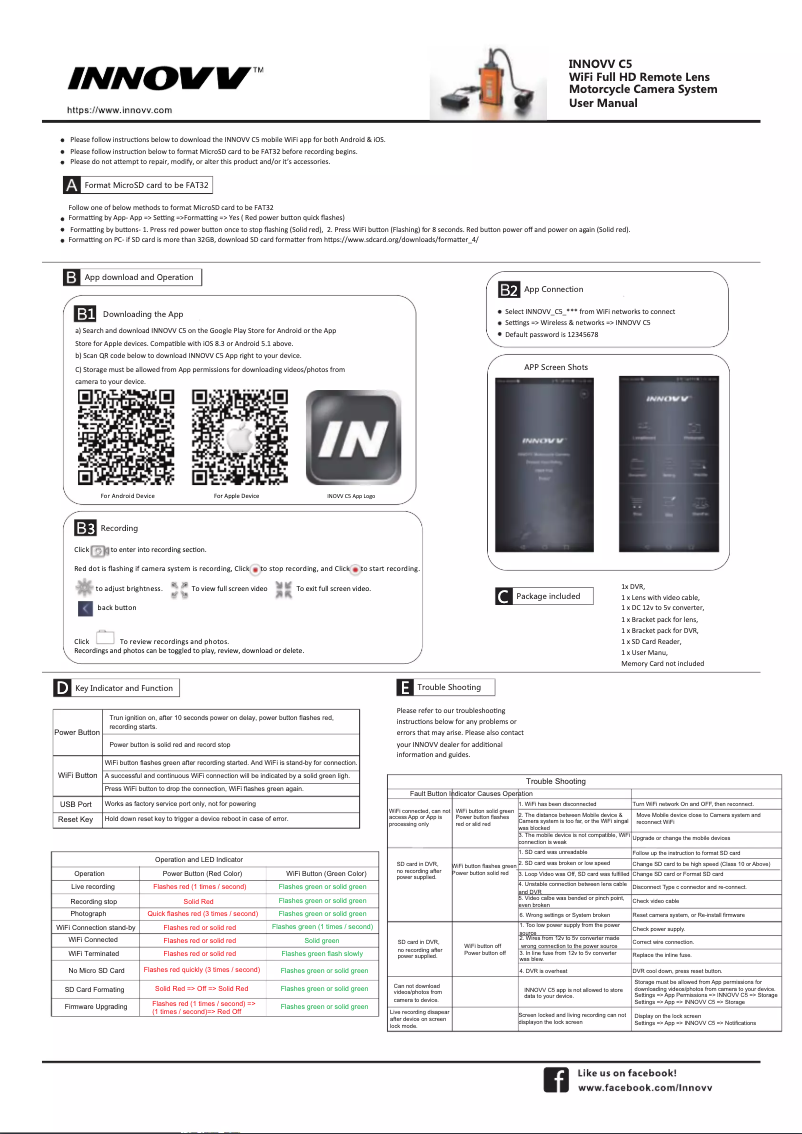 Page n°1 - Manuel utilisateur Innovv C5