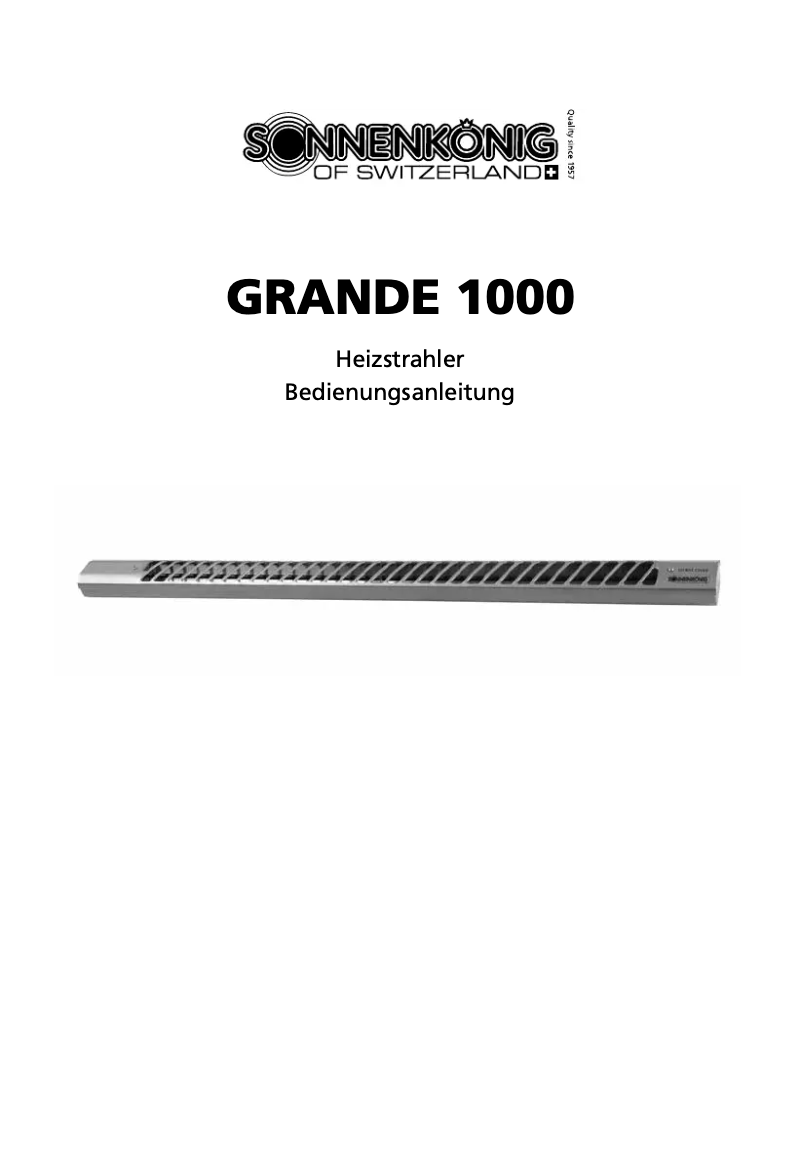 Image de la première page du manuel de l'appareil Grande 1000