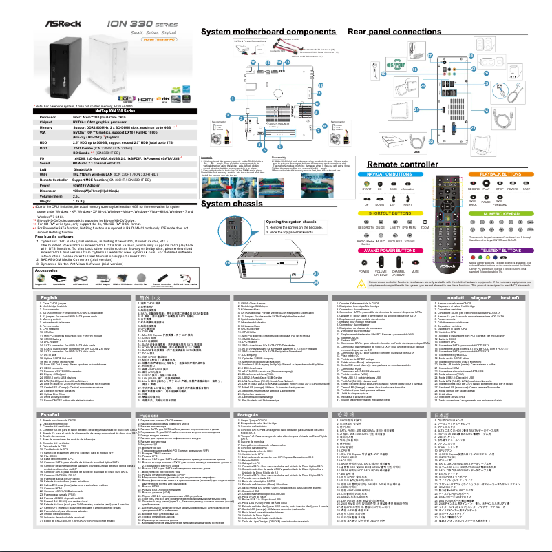 Page 1 de la notice Manuel utilisateur Asrock ION 330HT