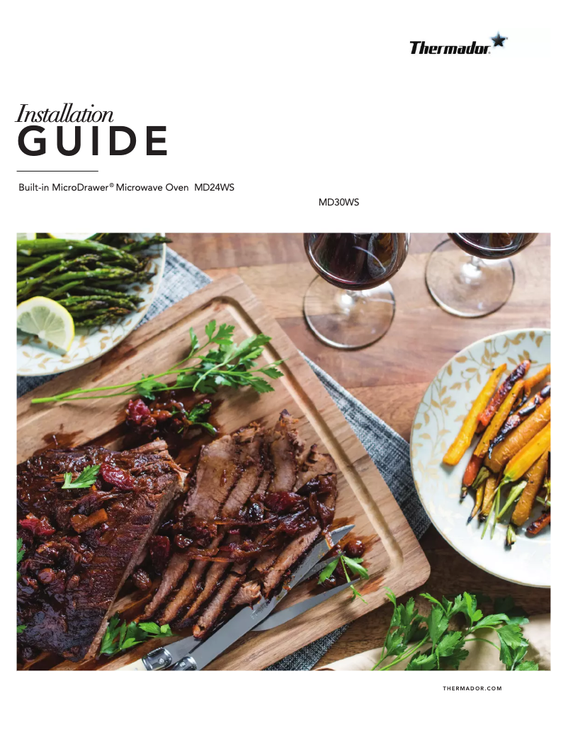 Page 1 de la notice Guide d'installation Thermador MD24WS