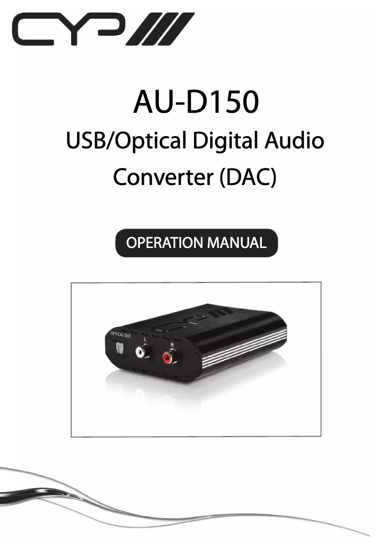 Page 1 de la notice Manuel utilisateur CYP AU-D150