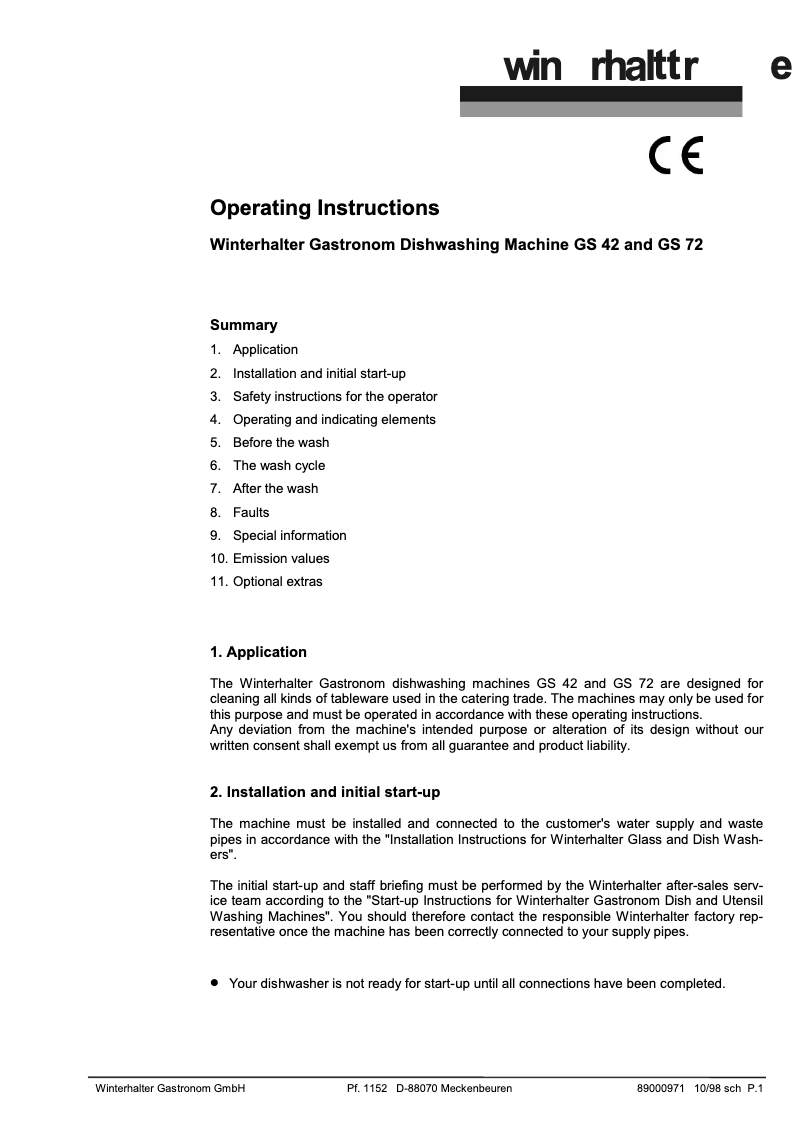 Image de la première page du manuel de l'appareil GS 72