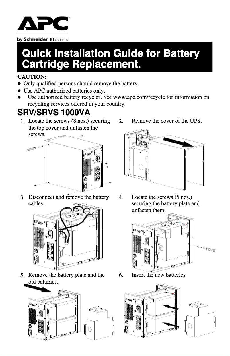 Page n°1 - Manuel utilisateur APC APCRBCV204