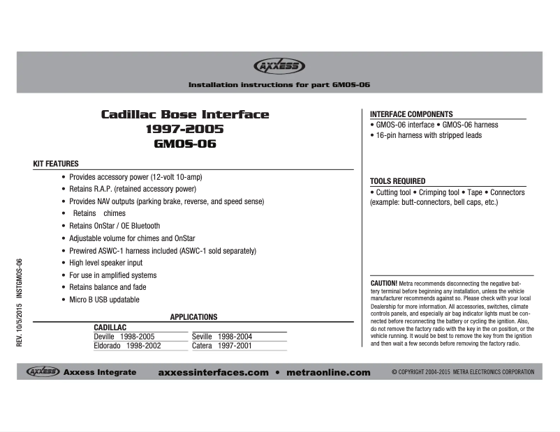 Image de la première page du manuel de l'appareil GMOS-06