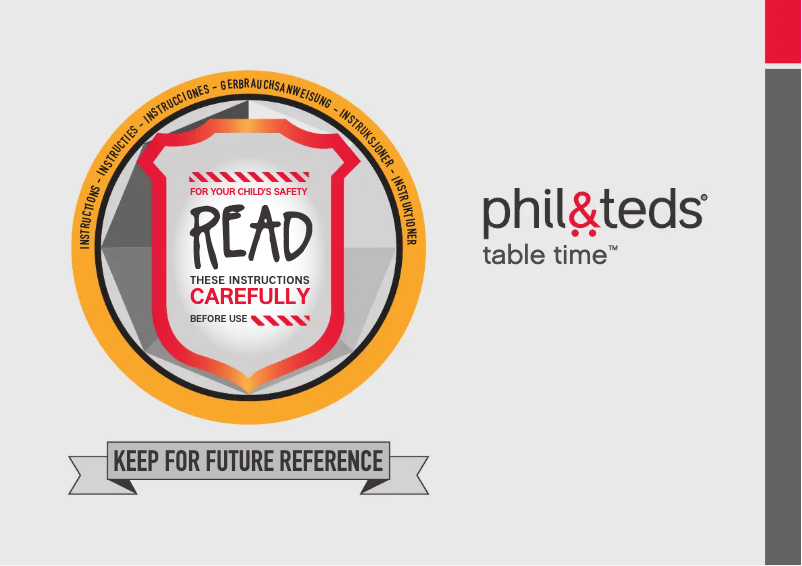 Page 1 de la notice Manuel utilisateur Phil & Teds table time