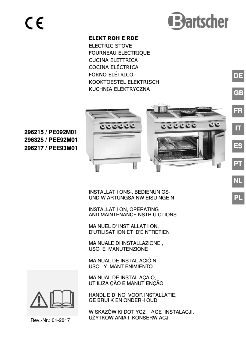 Page 1 de la notice Manuel utilisateur Bartscher 296215