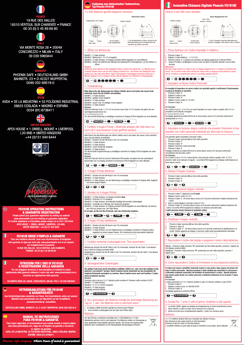 Page 1 de la notice Manuel utilisateur Phoenix Fire Commander FS1914E