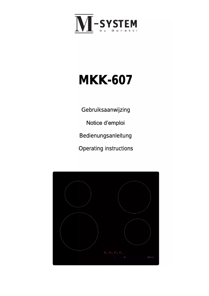 Page n°1 - Manuel utilisateur M-System MKK-607