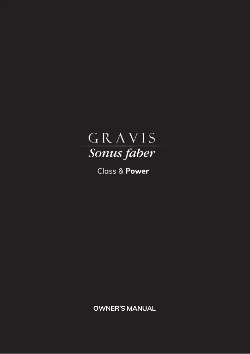 Page 1 de la notice Manuel utilisateur Sonus Faber Gravis II