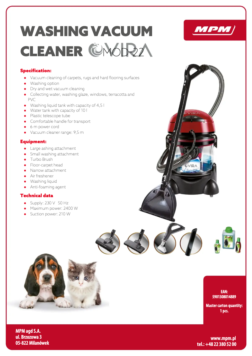 Page 1 de la notice Fiche technique MPM Vira MOD-22