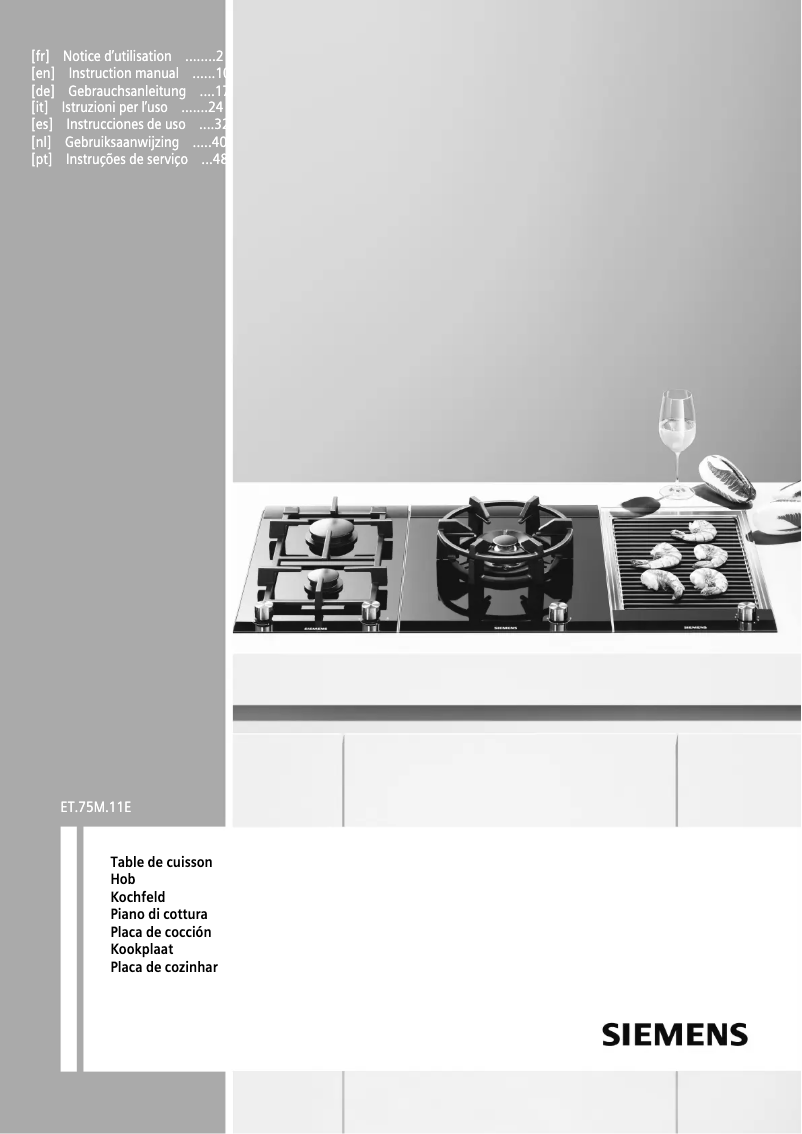 Page 1 de la notice Manuel d'utilisation et d'entretien Siemens ET375MF11E