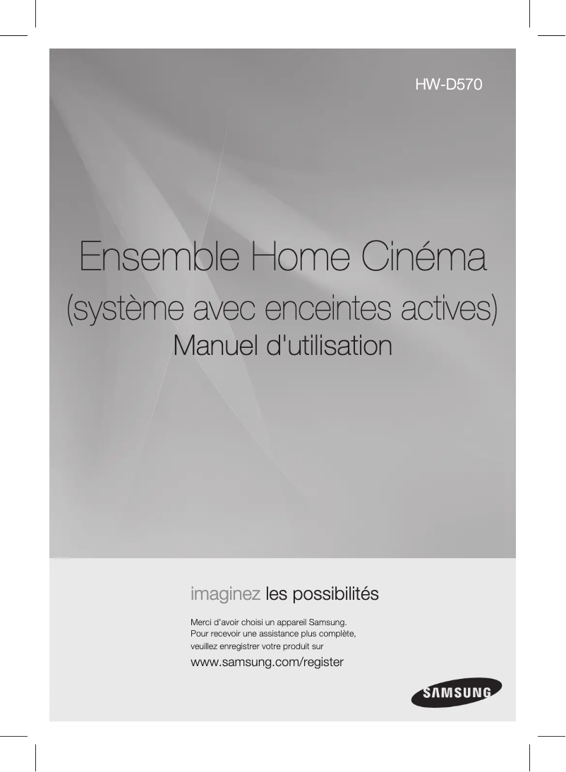 Page 1 de la notice Manuel utilisateur Samsung HW-D570