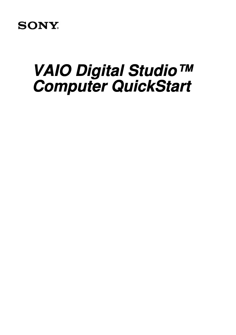 Page n°1 - Guide d'installation Sony Vaio PCV-RX650