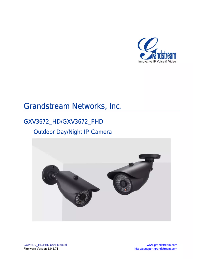 Página 1 del manual Manual de usuario Grandstream GXV3672_FHD