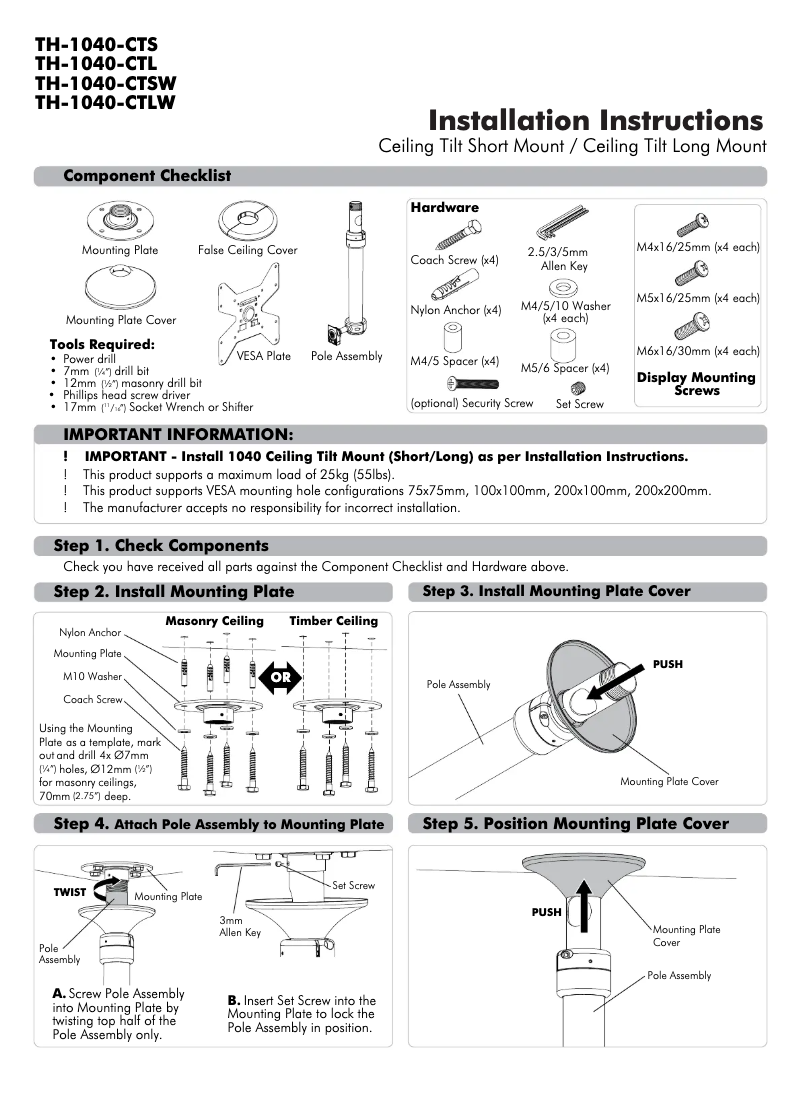 Image de la première page du manuel de l'appareil TH-1040-CTL/S