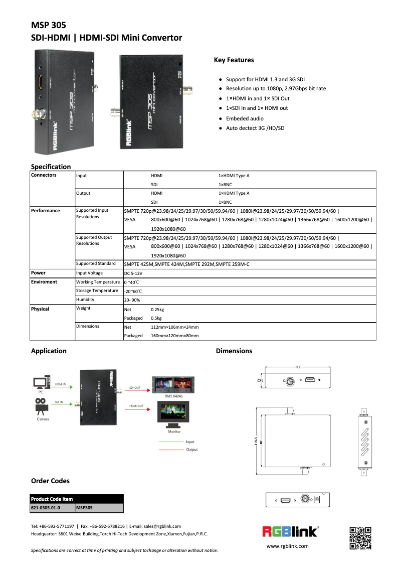Página 1 del manual Manual de usuario RGBlink MSP305