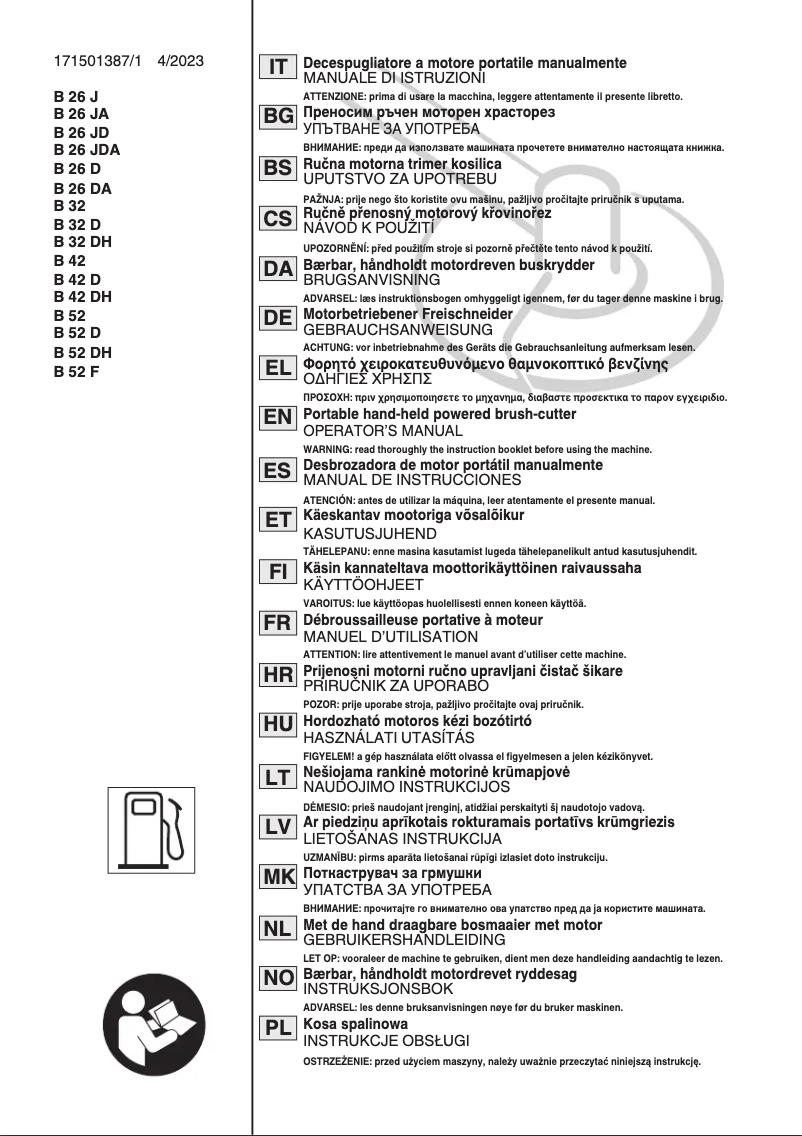 Page 1 de la notice Manuel utilisateur Stiga BC 545 B