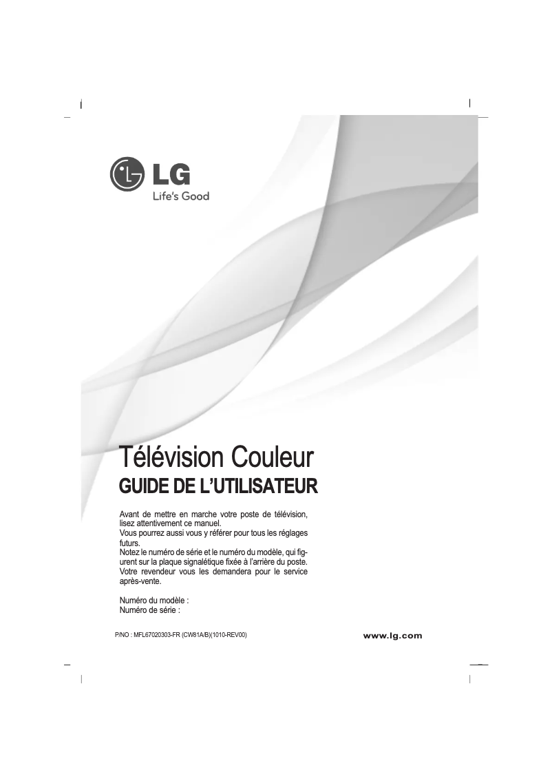 Page 1 de la notice Manuel utilisateur LG 21FU6RGX