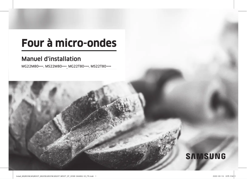 Page 1 de la notice Guide d'installation Samsung MS22M8054AK
