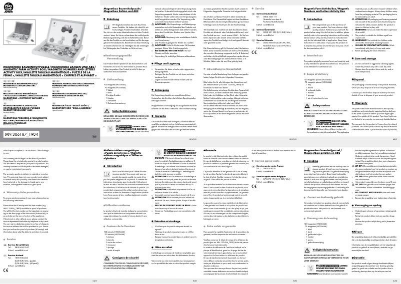 Page 1 de la notice Manuel utilisateur Playtive HG05643