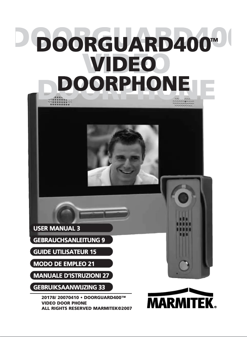 Page 1 de la notice Manuel utilisateur Marmitek DoorGuard 400