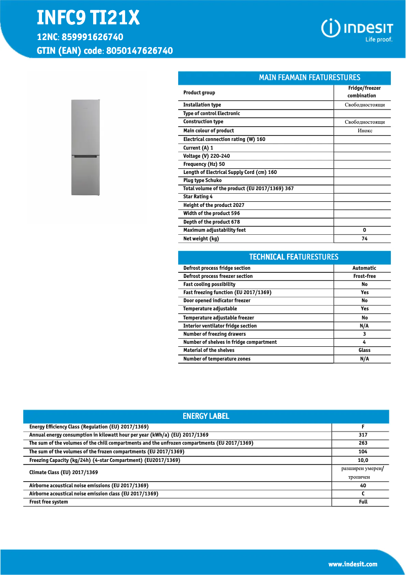 Image de la première page du manuel de l'appareil INFC9 TI21X