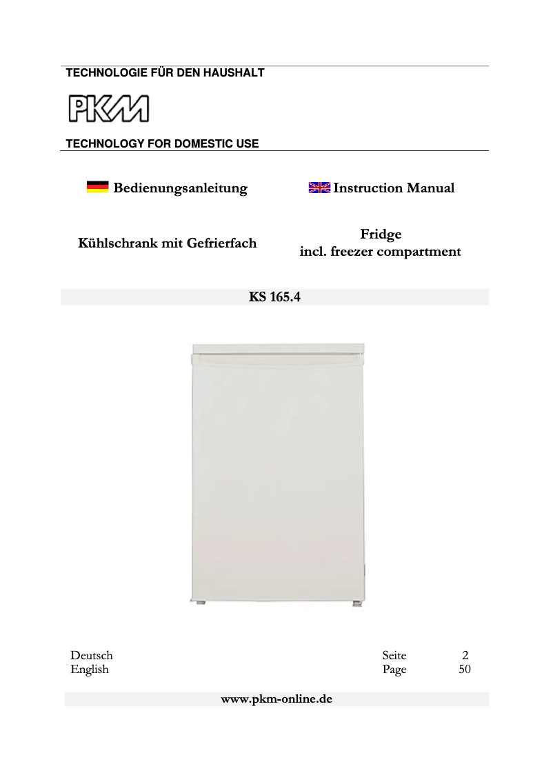 Image de la première page du manuel de l'appareil KS165.4