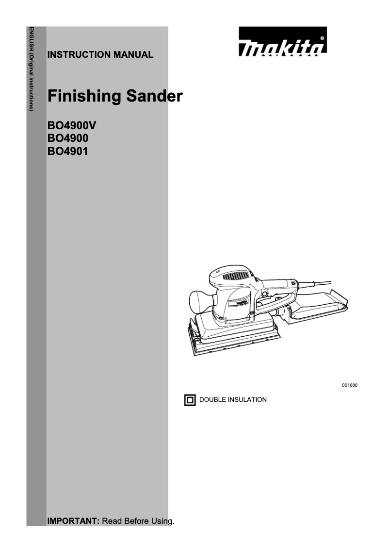 Page 1 de la notice Manuel utilisateur Makita BO4900