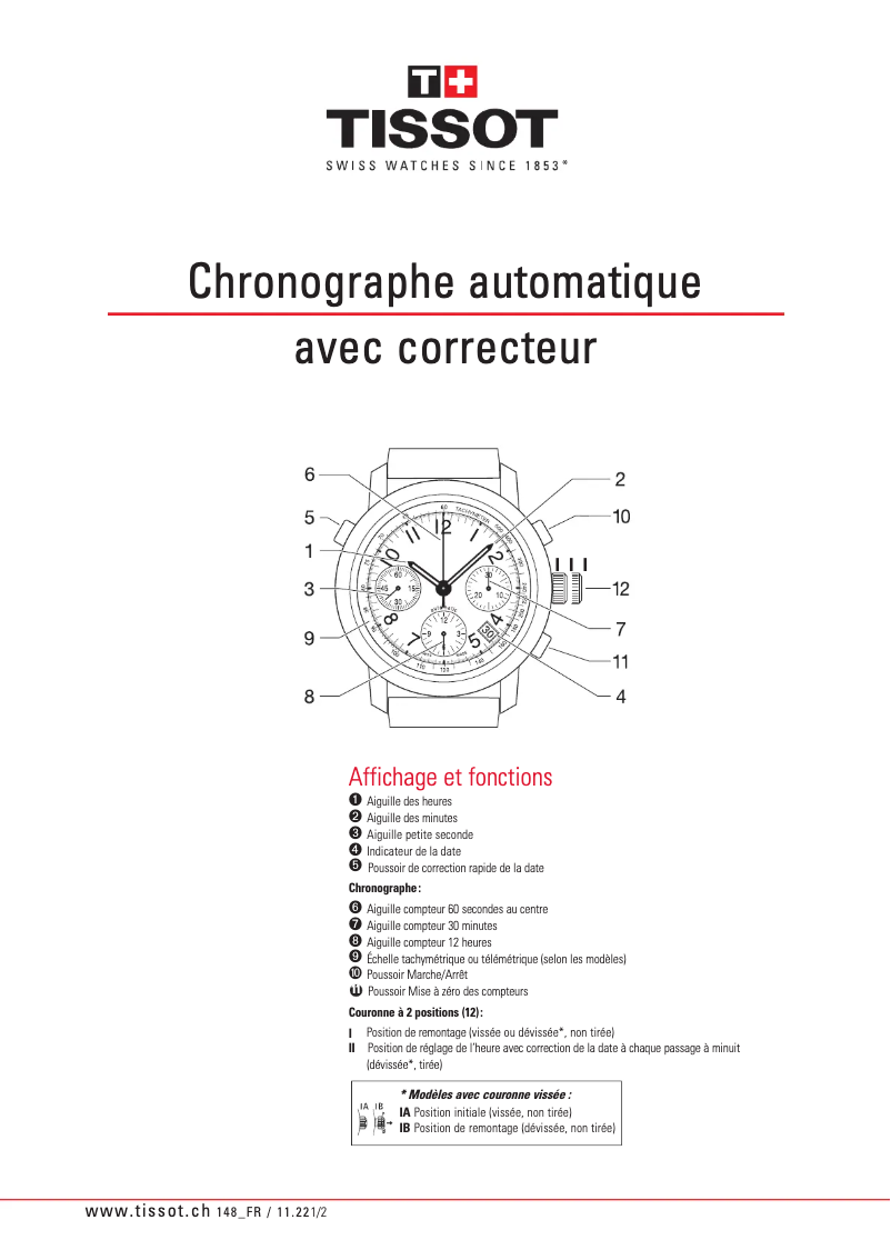 Página 1 del manual Manual de usuario Tissot Heritage 1973 Limited Edition