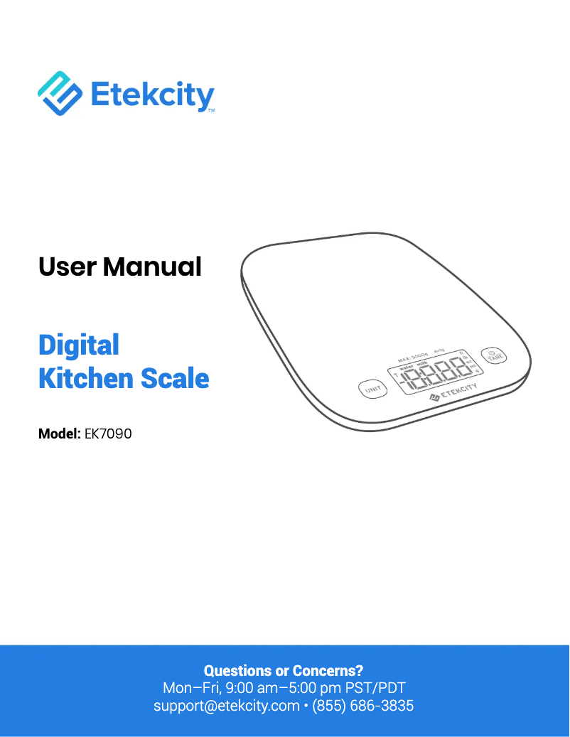Page n°1 - Manuel utilisateur Etekcity EK7090