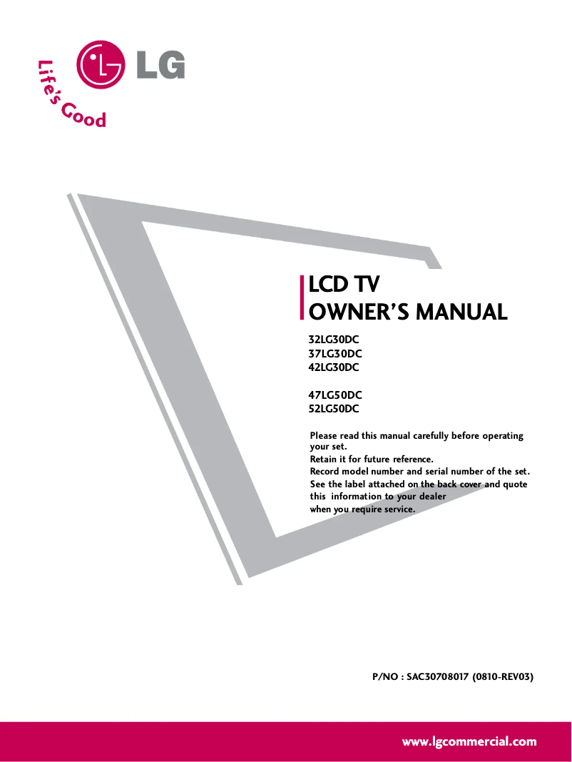 Página 1 del manual Manual de usuario LG 32LG30DC