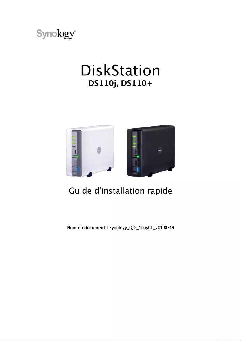 Image de la première page du manuel de l'appareil DiskStation DS110j