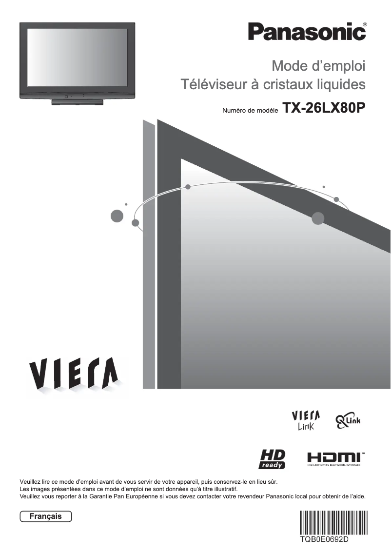 Página 1 del manual Manual de usuario Panasonic Viera TX-26LX80P